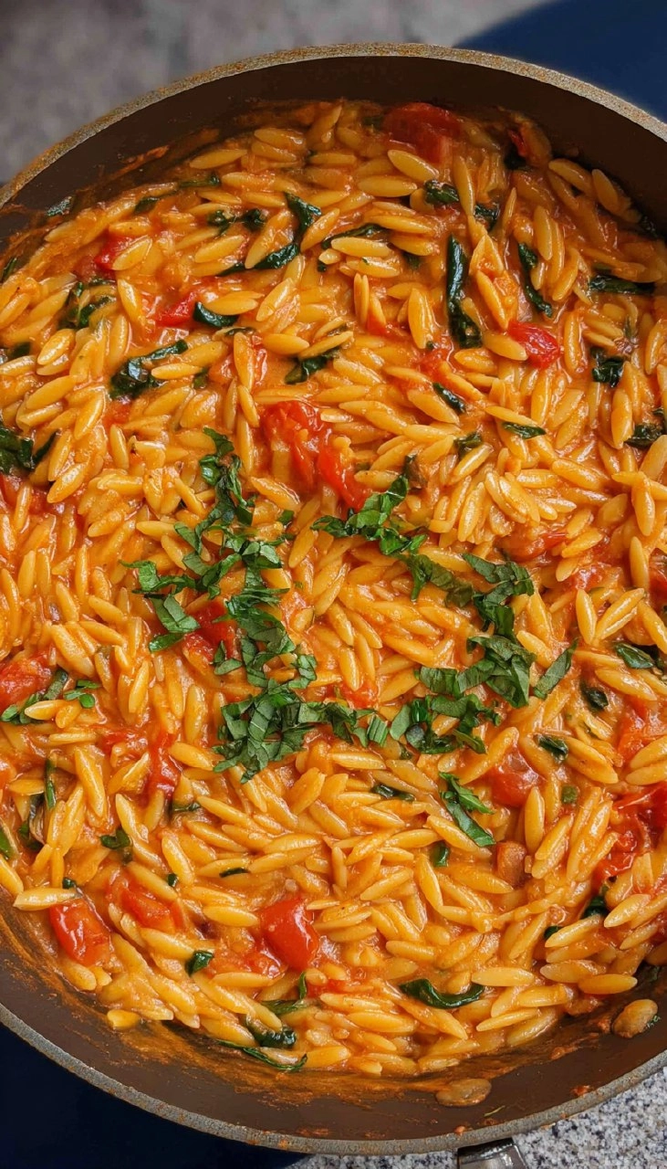 One Pot Creamy Tomato Orzo