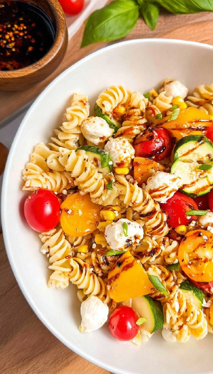 Summer Pasta Salad with White Balsamic Vinaigrette