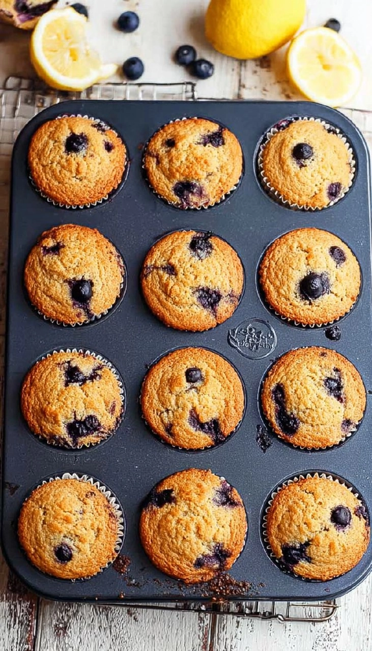 Almond Flour Lemon Blueberry Muffins (Paleo, Soft & Moist)