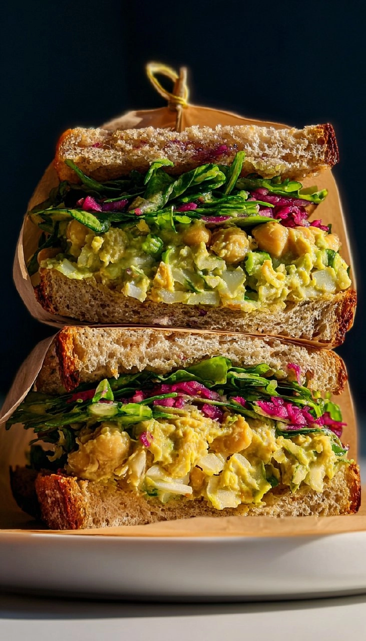 Caramelized Lemon Chickpea Salad Sandwich