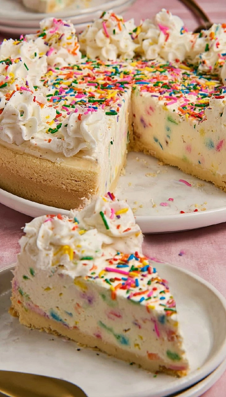 No-Bake Funfetti Cheesecake
