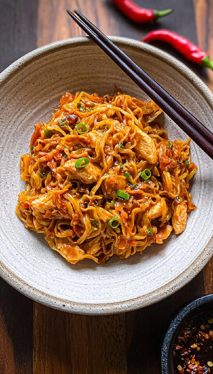 Peanut Chilli Noodles with Chicken 125 Peanut Chilli Noodles with Chicken