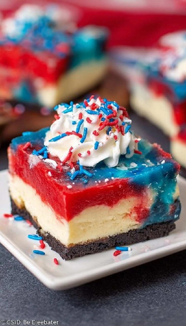 Red White and Blue Cheesecake Bars
