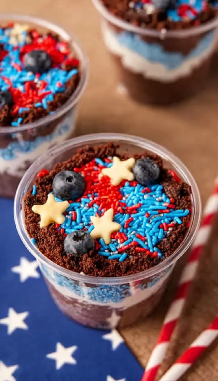 Red White and Blue Dirt Cups