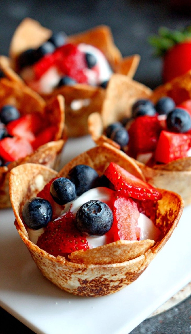 Red, White, and Blue Tortilla Cups