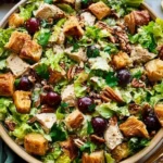 Chicken Salad with Grapes, Pecans, and Croissant Croutons 116 Chicken-Salad-with-Grapes-Pecans-and-Croissant-Croutons-Recipe