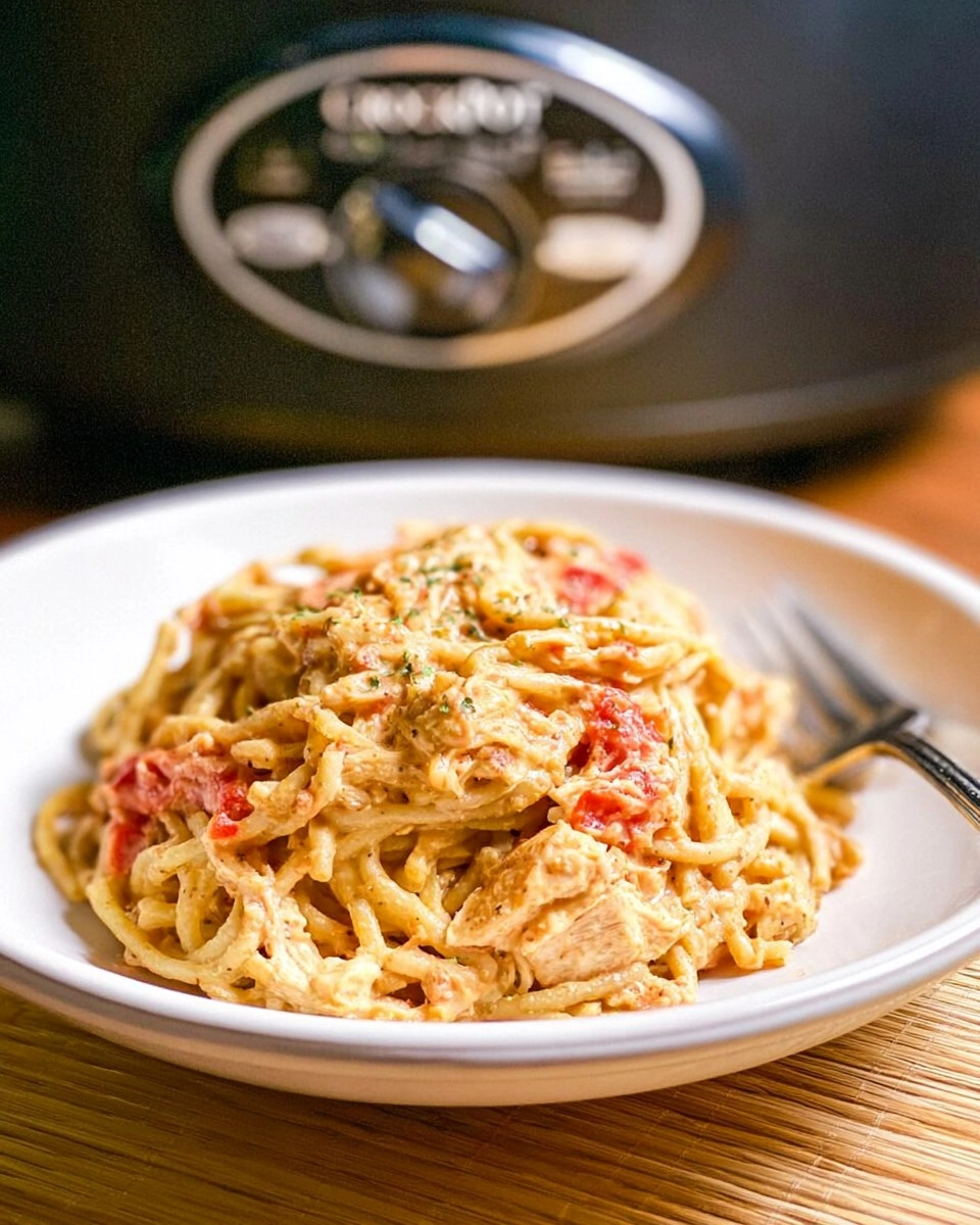 Crockpot Chicken Spaghetti