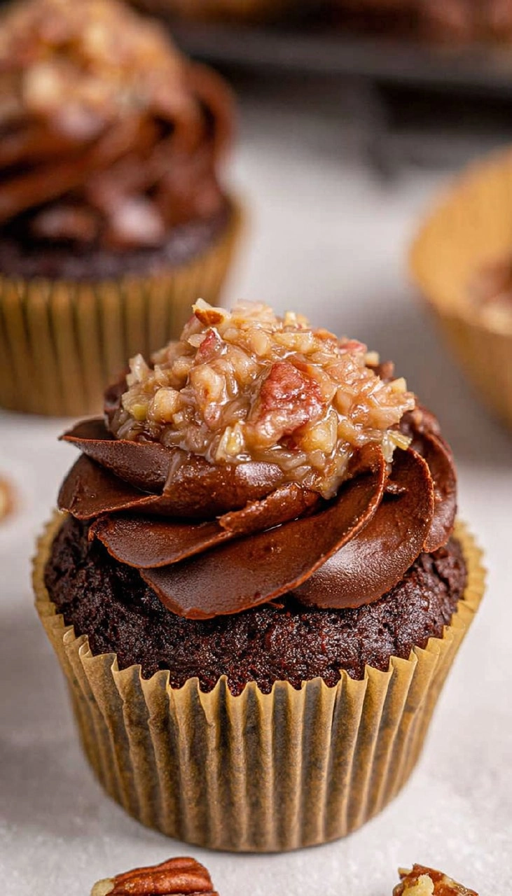German Chocolate Cupcakes