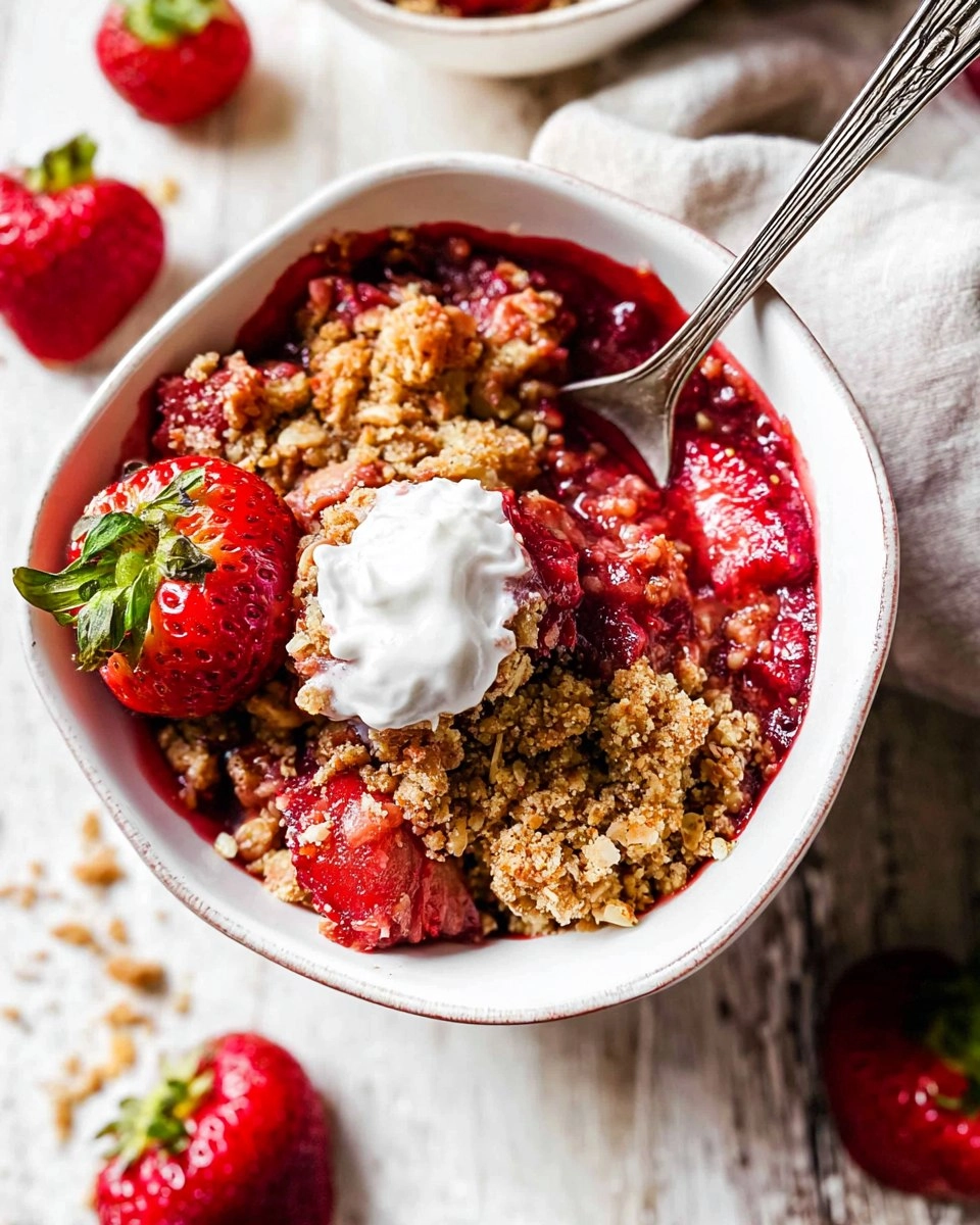 Healthy Strawberry Crisp (Gluten Free, Easy Almond Flour Crumble)