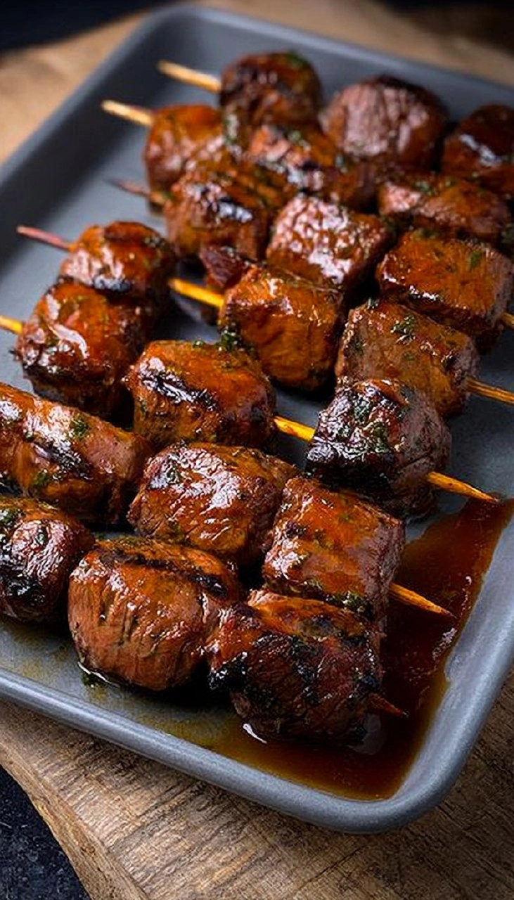Steak Kabobs | Grilled Herb-Marinated Skewers for Dad