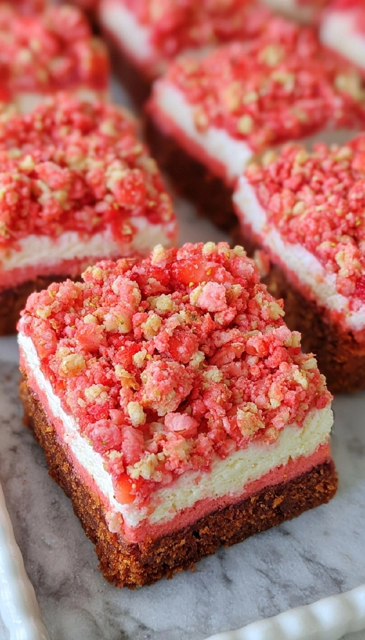 Strawberry Crunch Cheesecake Brownies 110 Strawberry Crunch Cheesecake Brownies