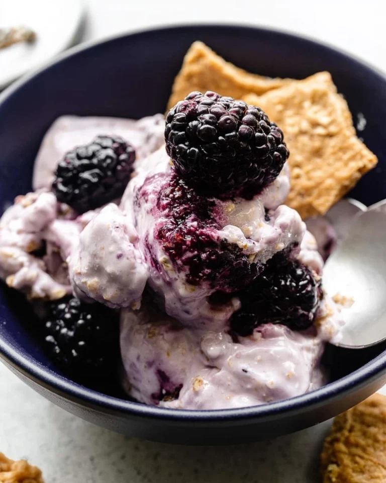 Blackberry-Cheesecake-Cottage-Cheese-Ice-Cream-Recipe