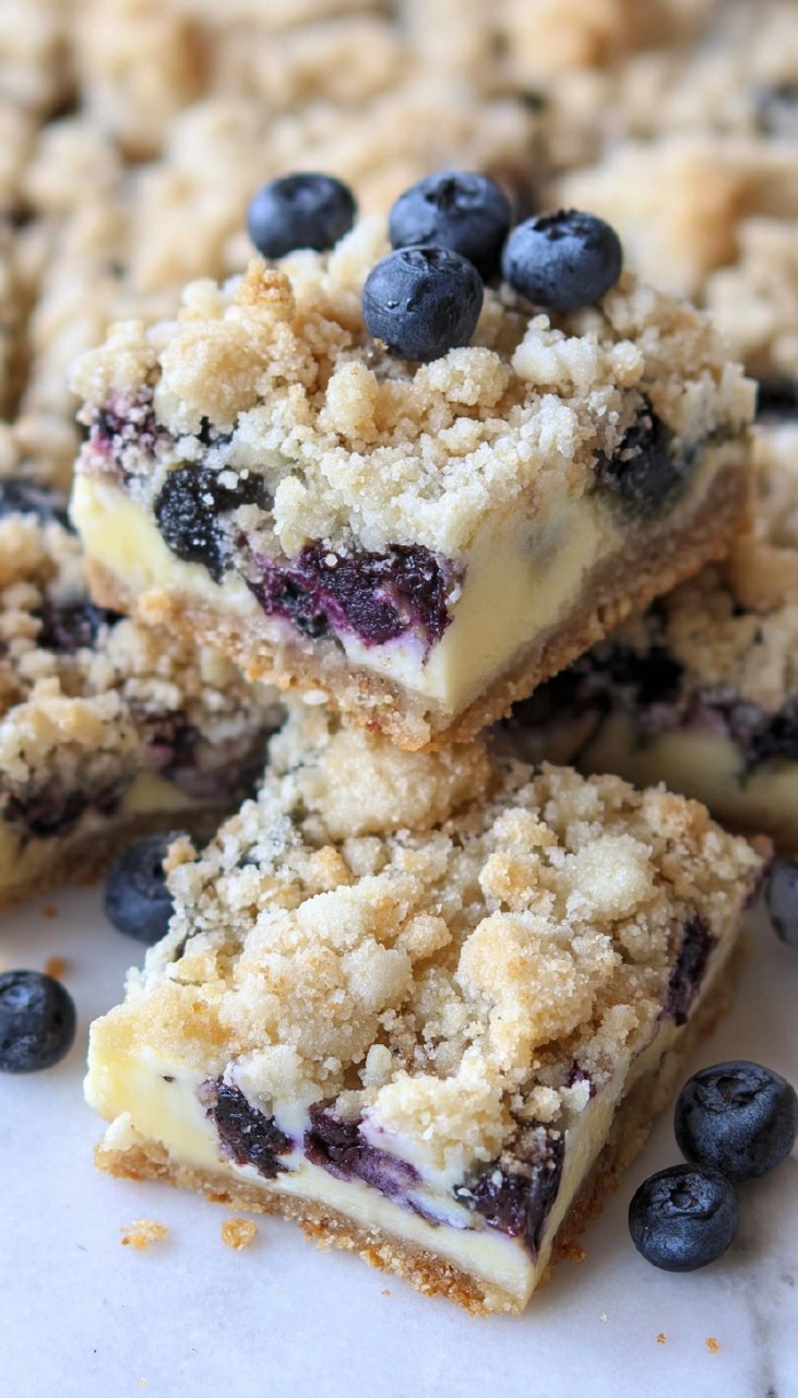 Blueberry Crumble Cheesecake Bars 115 Blueberry Crumble Cheesecake Bars
