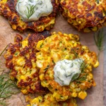 Corn-and-Zucchini-Fritters-with-Herb-Yogurt-Sauce-Recipe