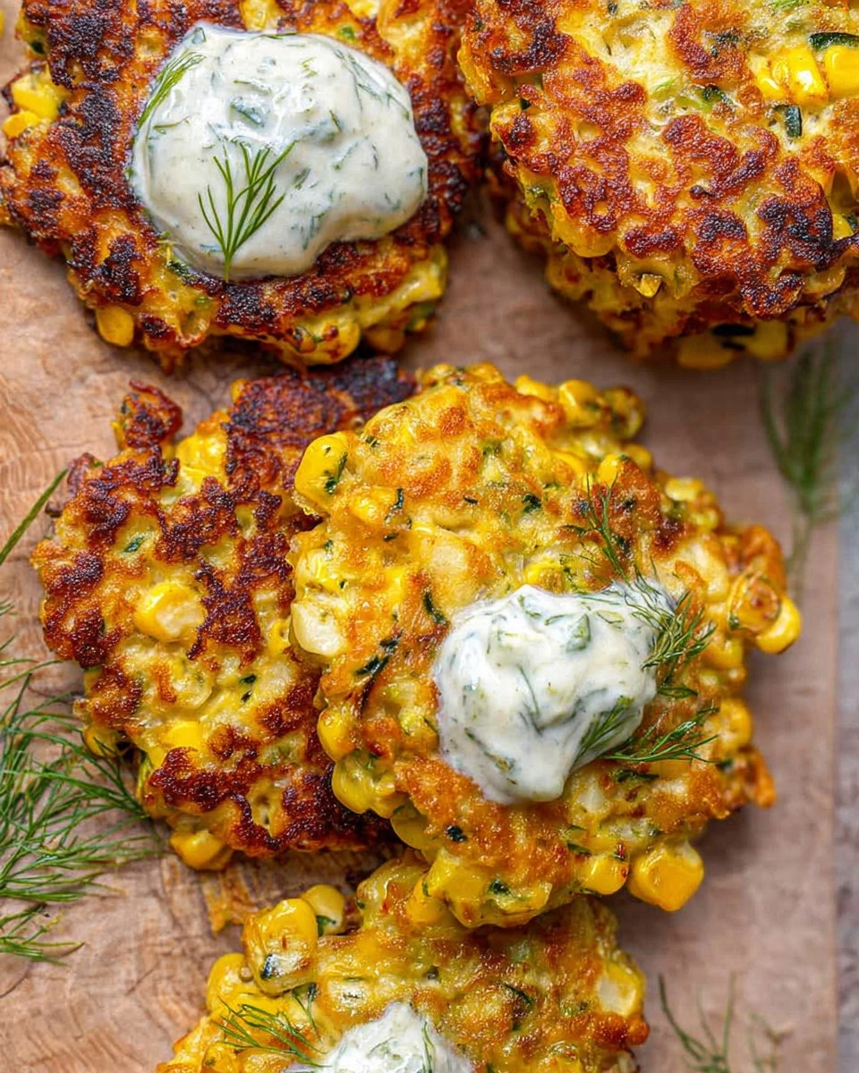 Corn and Zucchini Fritters with Herb Yogurt Sauce