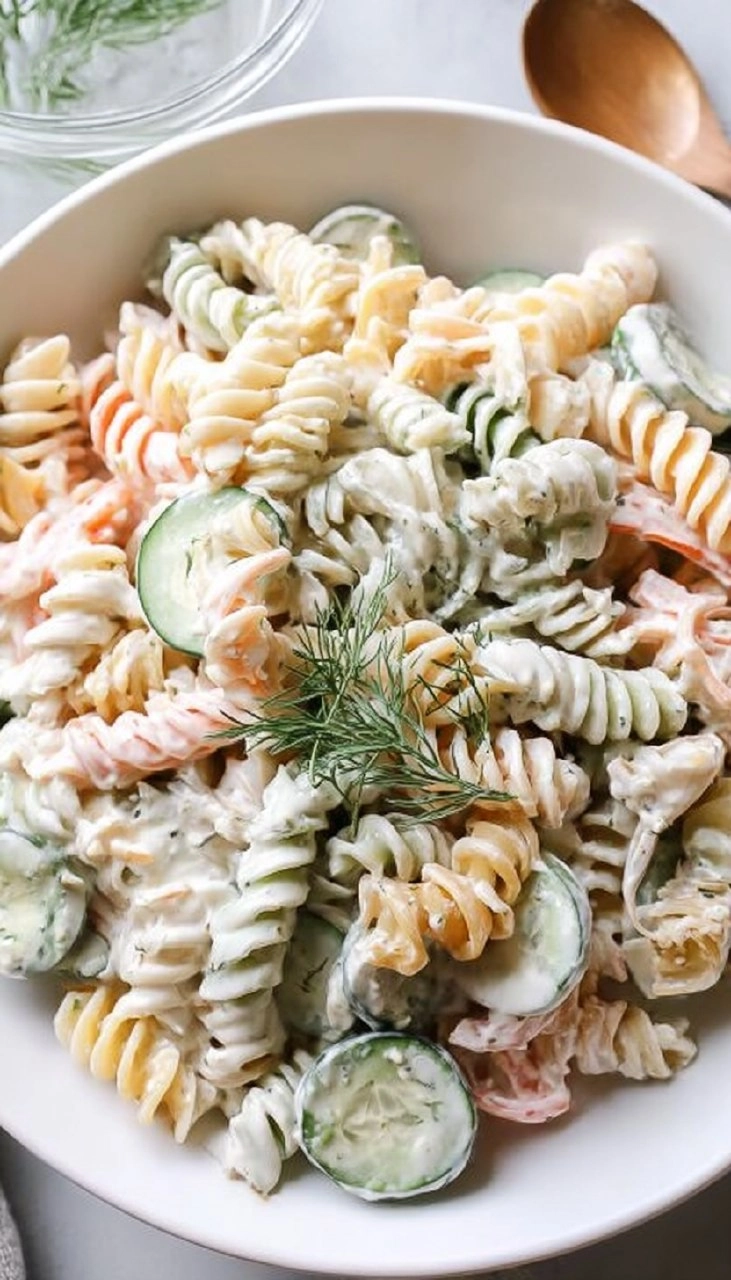 Creamy Cucumber Pasta Salad