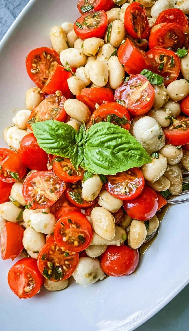 Easy Caprese White Bean Salad 65 Easy Caprese White Bean Salad
