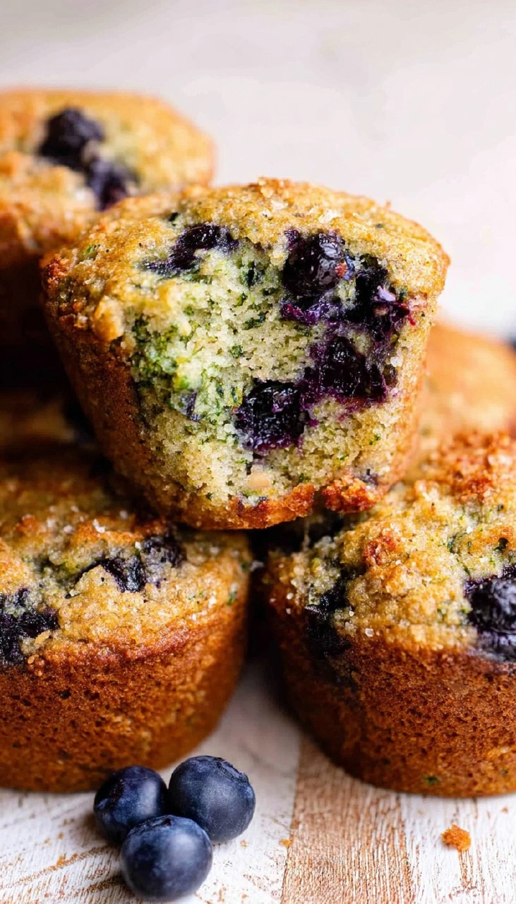 Healthy Blueberry Zucchini Muffins (Gluten Free, Paleo, Almond Flour)