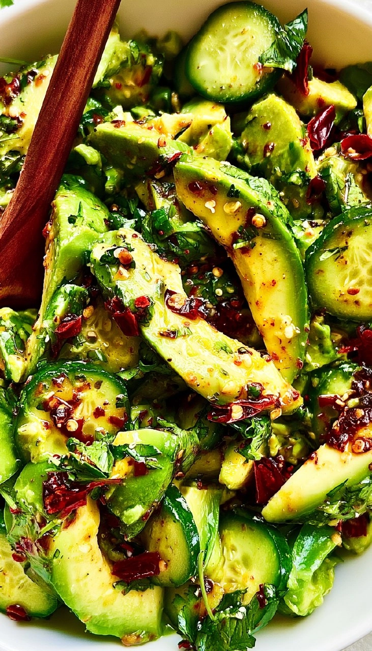 Smashed Cucumber Avocado Salad