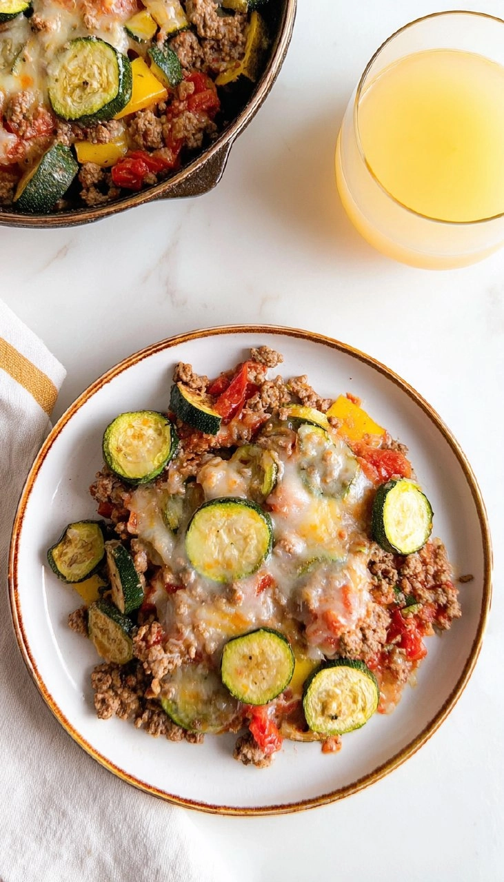 Cheesy Ground Beef Zucchini Skillet 80 Cheesy Ground Beef Zucchini Skillet