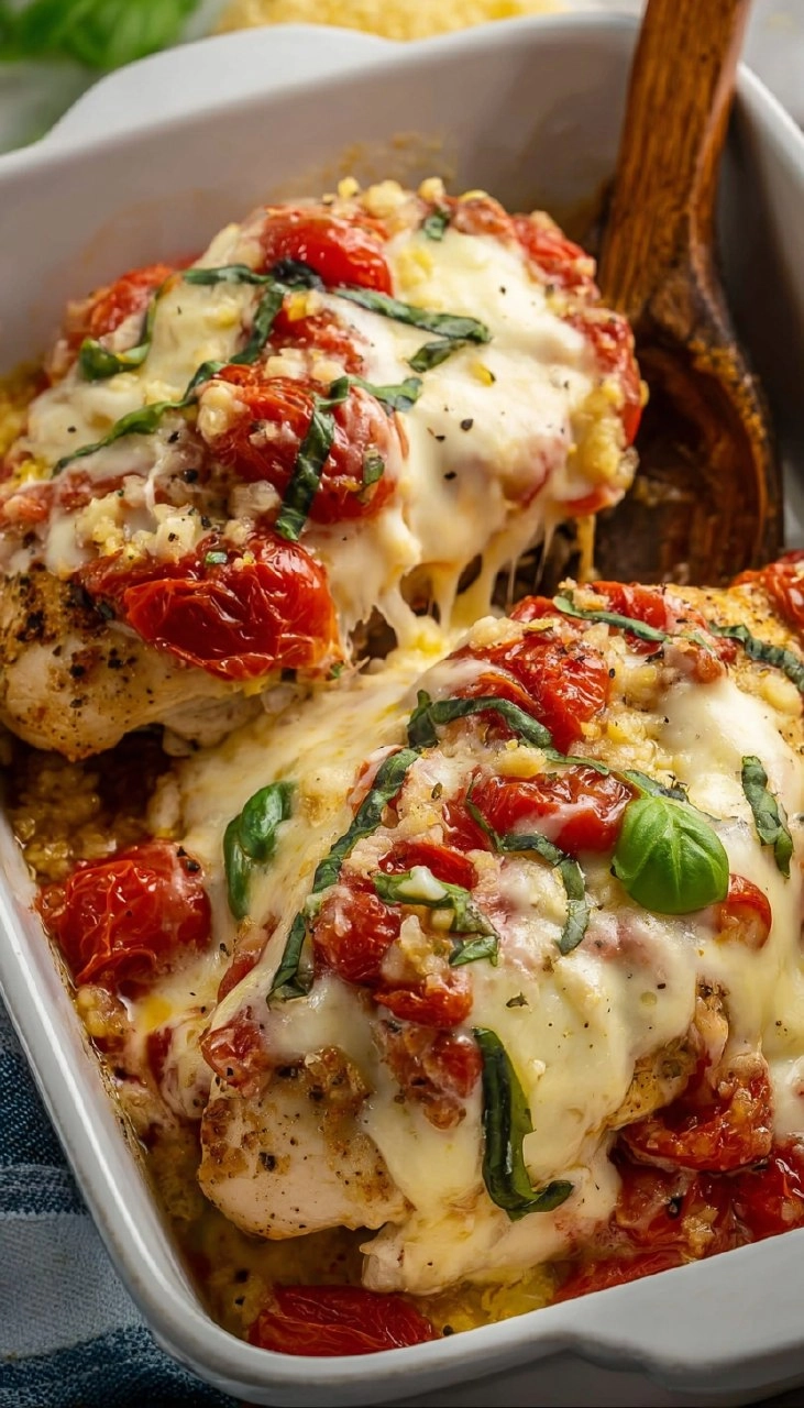 Creamy Baked Bruschetta Chicken