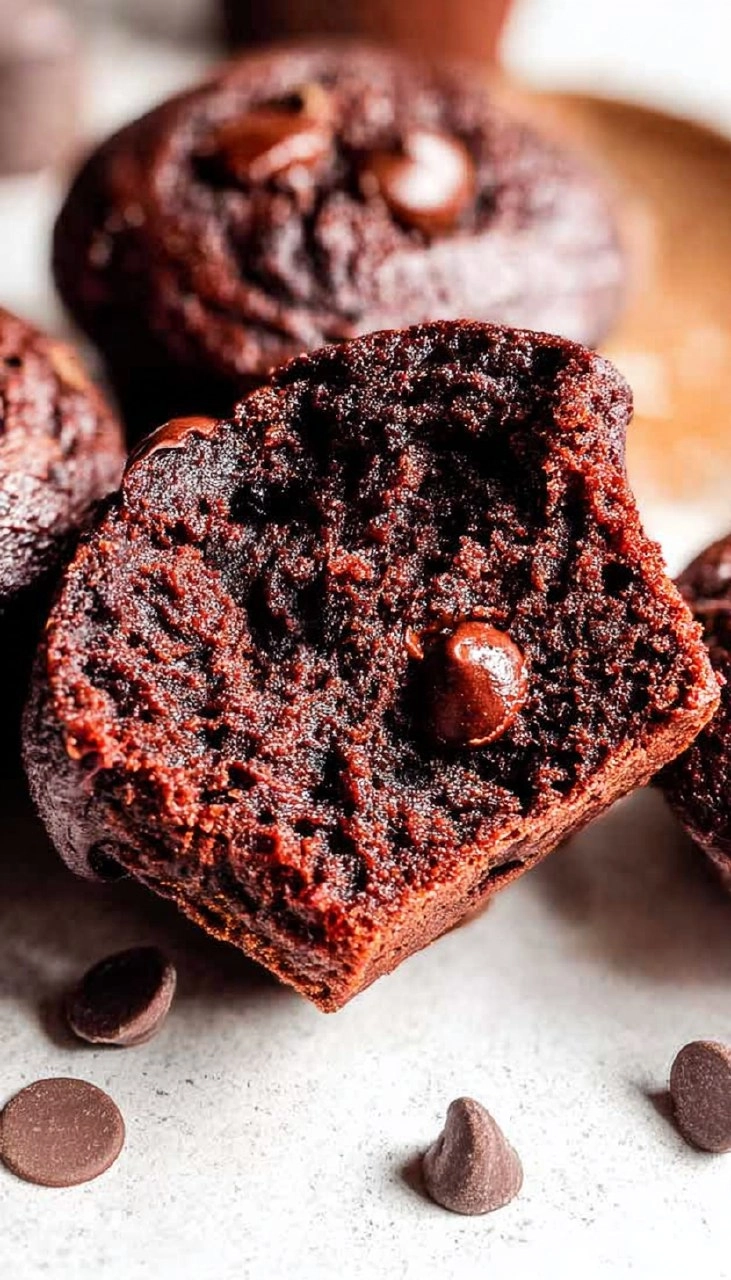 Healthy Chocolate Zucchini Muffins (Gluten Free, Paleo)