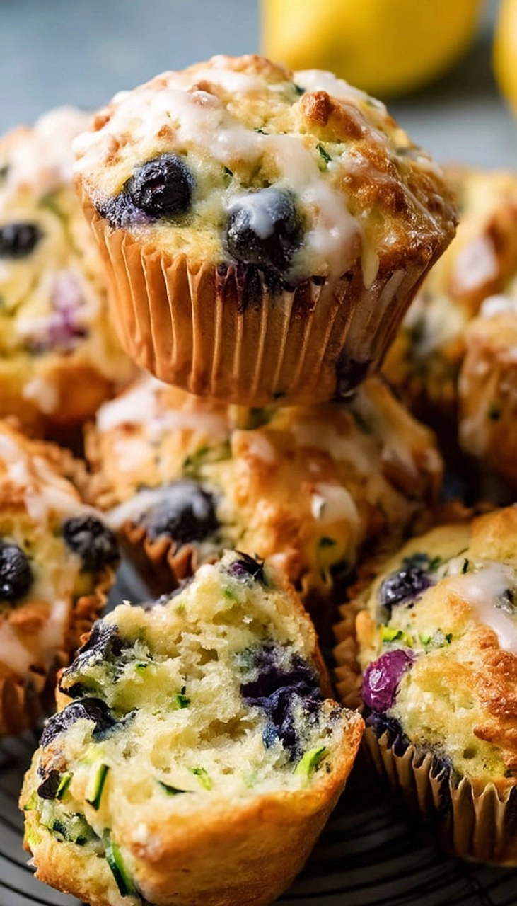 Lemon Blueberry Zucchini Muffins