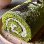 Matcha-Swiss-Roll-Cake-with-Black-Sesame-Mousse-Recipe