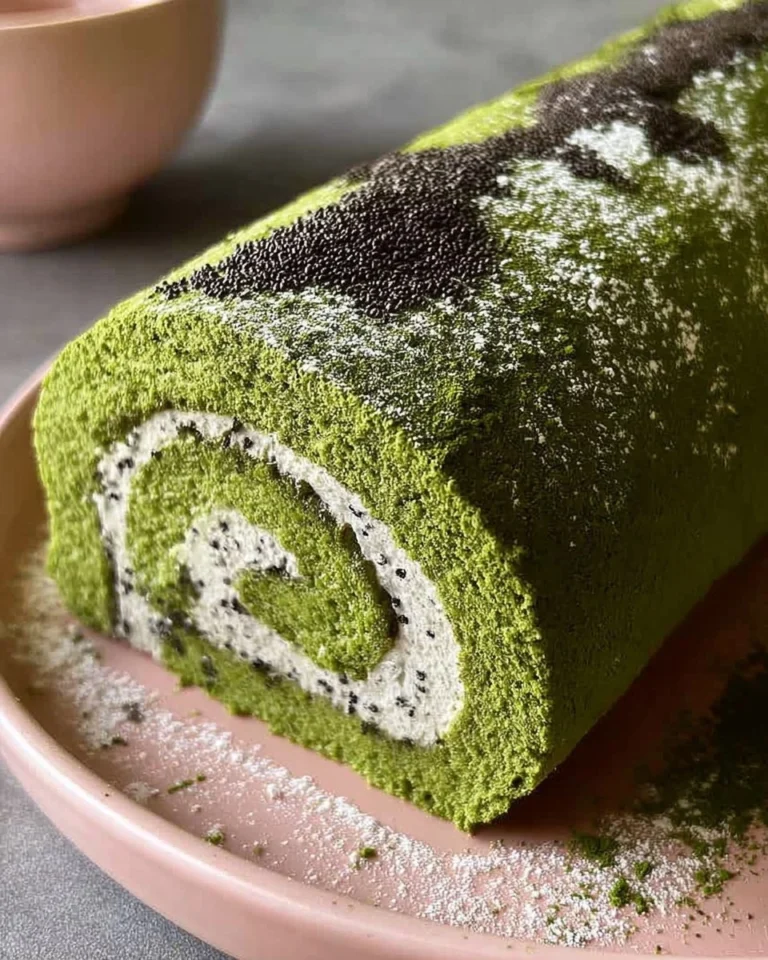 Matcha-Swiss-Roll-Cake-with-Black-Sesame-Mousse-Recipe