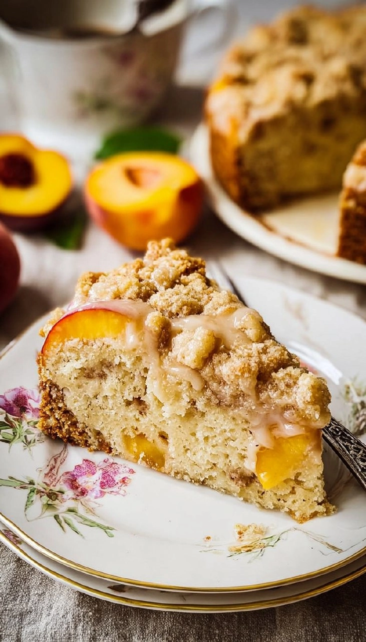 Peach Ricotta Cake with Brown Butter Streusel 140 Peach Ricotta Cake with Brown Butter Streusel