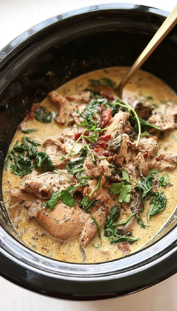 Slow Cooker Tuscan Chicken (Creamy, 10-Minute Prep)