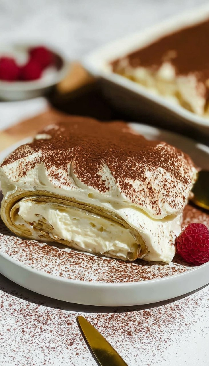 Cottage Cheese Tiramisu Crepe Roll 125 Cottage Cheese Tiramisu Crepe Roll