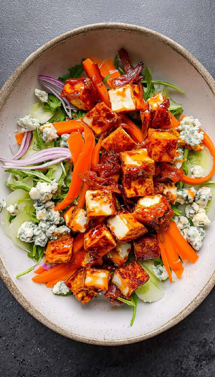 Crispy Buffalo Halloumi Salad 120 Crispy Buffalo Halloumi Salad