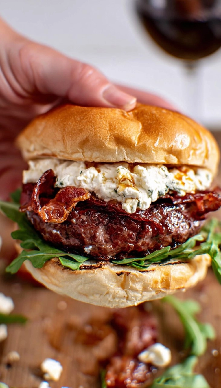 Fig and Bacon Goat Cheese Burgers