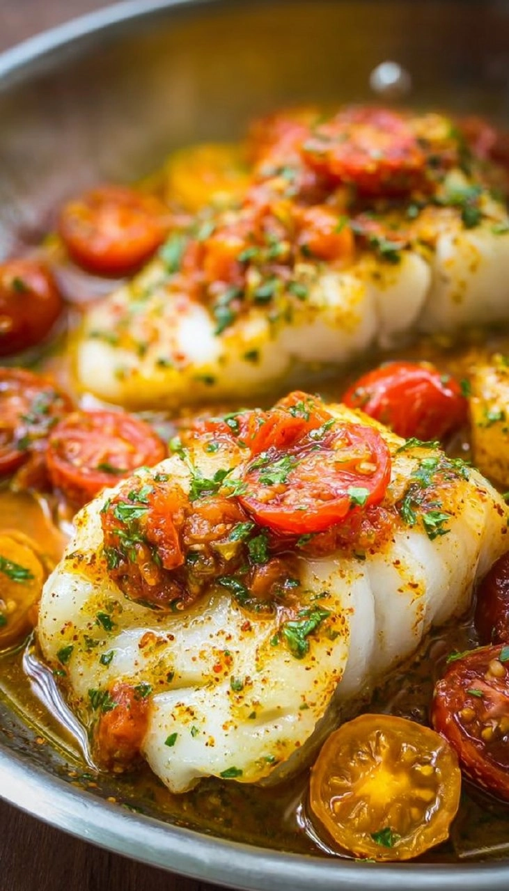 Pan-Seared Cod (with The Best Tomato Basil Sauce) 105 Pan-Seared Cod (with The Best Tomato Basil Sauce)