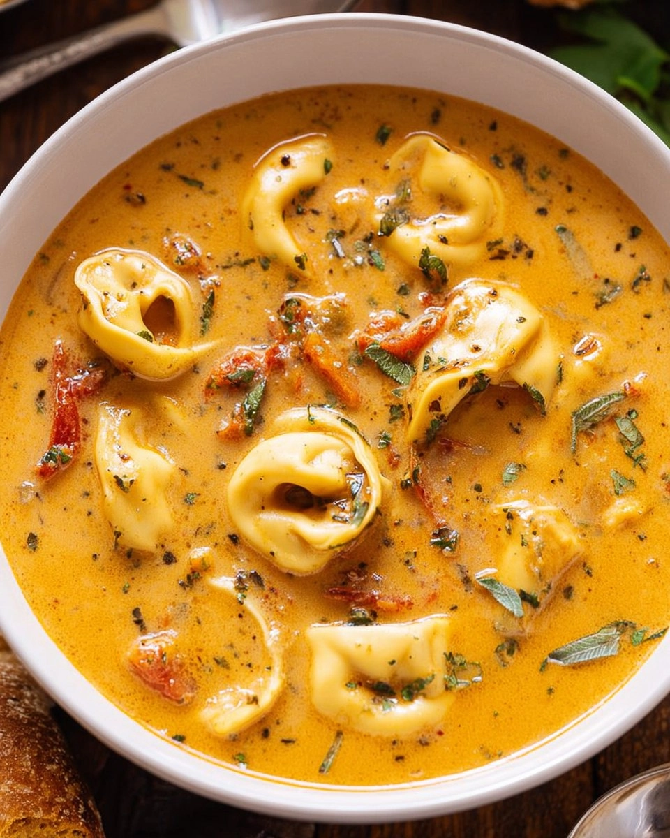 Creamy Tuscan Tortellini Soup [Easy + Comforting]