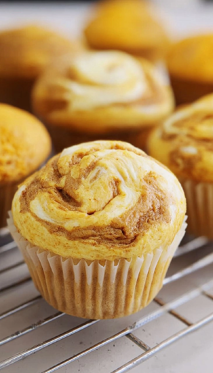 Pumpkin Muffins with Cheesecake Swirl 90 Pumpkin Muffins with Cheesecake Swirl