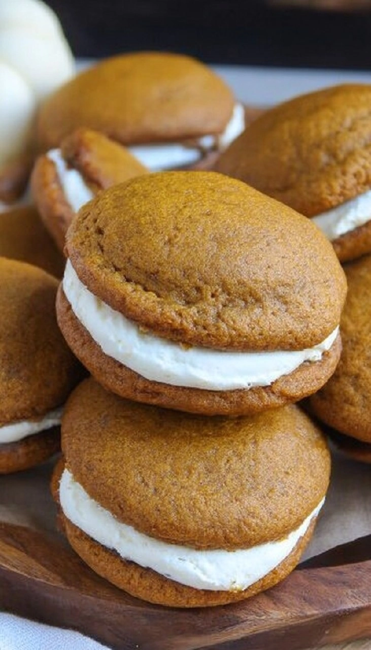 Pumpkin Whoopie Pies with Cream Cheese Filling